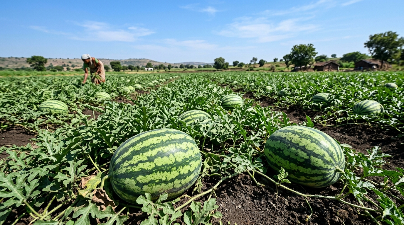 Watermelon seed production field in Karnataka